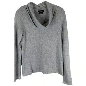 Sutton Studio Cashmere Medium Sweater Gray Cowl Neck Long Sleeve Pullover